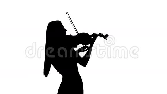 女职业小提琴手演奏小提琴剪影视频的预览图