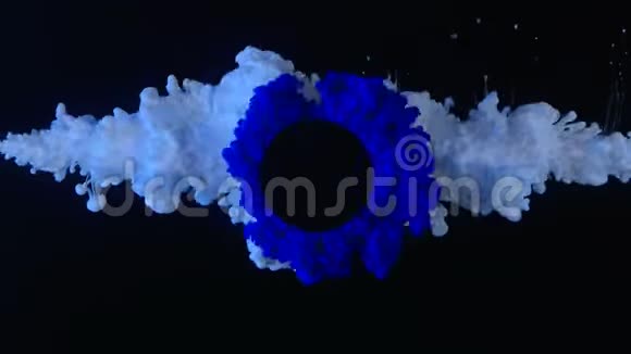 蓝色和白色油漆在水下爆炸视频的预览图