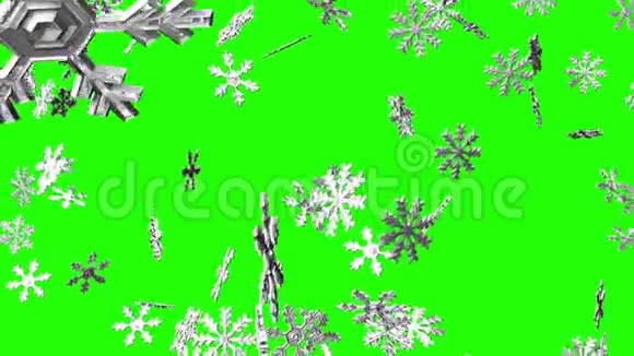 绿色铬键上的雪晶视频的预览图