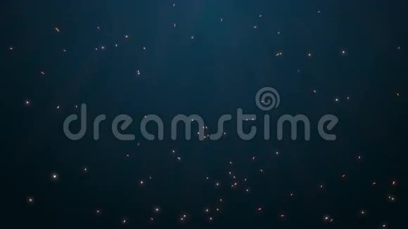 蓝色运动背景抽象发光的星星和火花8K无缝环形夹视频的预览图