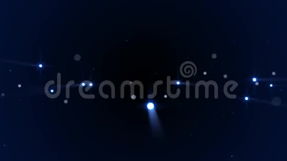 蓝色粒子与雷斯光背景视频的预览图