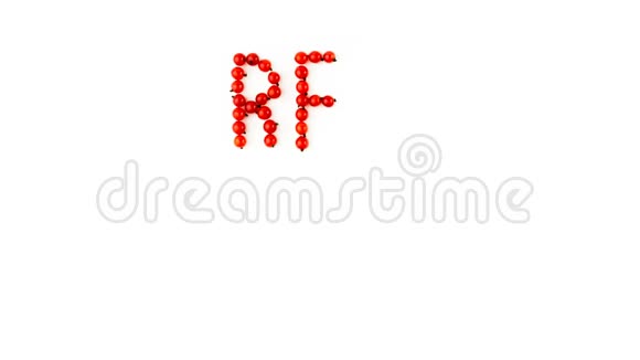 白色背景的红色醋栗浆果果字体字母4K视频的预览图