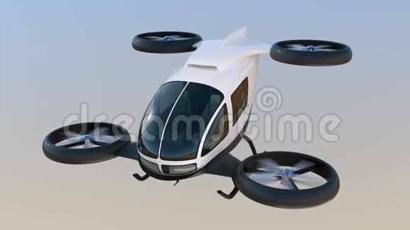 空中飞行的白色自动驾驶无人机视频的预览图