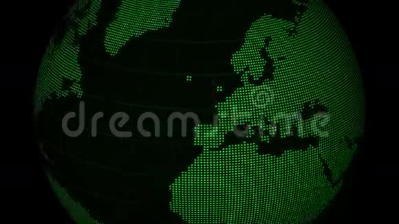 数字绿色地球循环视频的预览图