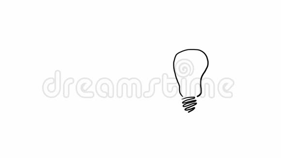 手绘动画灯泡的发明或理念视频的预览图