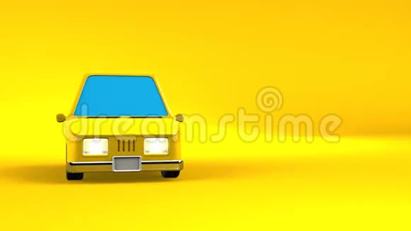 黄色汽车在黄色文本空间视频的预览图