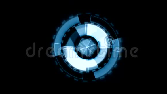 箭头接口数据装载机蓝色发光圆形视频的预览图