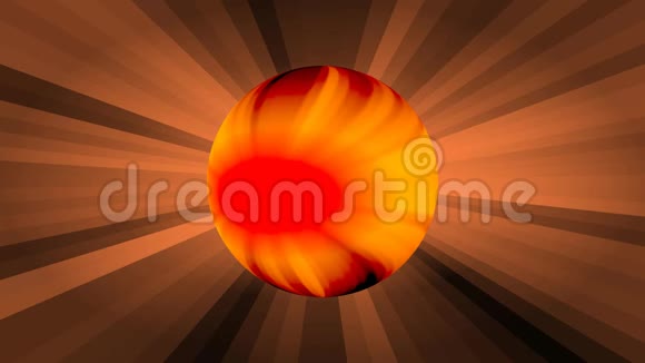 等离子体橙色球在射线背景下分解火球成粒子诞生新星幻想视频的预览图