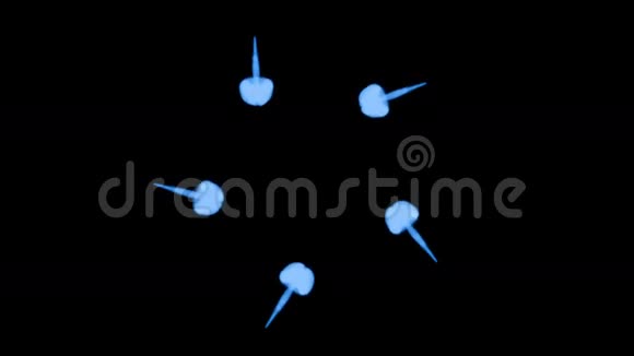 荧光蓝墨水或烟雾形成恒星在黑色上缓慢地分离蓝色颜料混合在水中使用墨水视频的预览图
