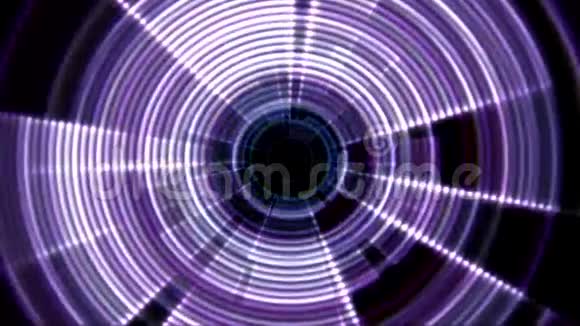 2D型圆形隧道涡门紫紫色伴涟漪效应视频的预览图