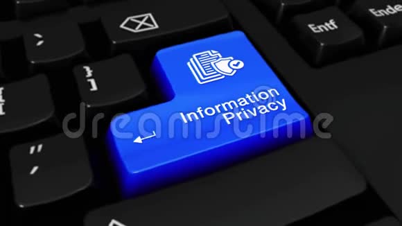 计算机键盘按钮上的信息隐私圆形运动视频的预览图
