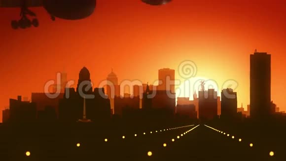 美国新泽西州大西洋城天际线日落视频的预览图