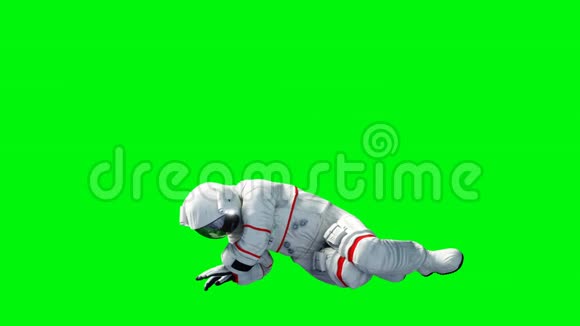 宇航员闲着绿色屏幕现实的4k动画视频的预览图