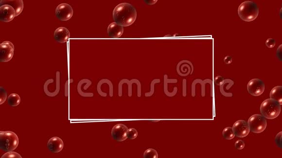 红色背景上的动画视频框肥皂泡视频的预览图