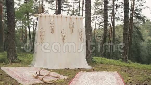 结婚拱门装饰波霍风格的婚礼拱门视频的预览图