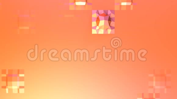 简单的低聚三维表面作为科幻背景软几何低聚运动背景移动纯粉色橙色视频的预览图