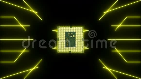 带CPU的移动黄电子未来路板无缝循环视频视频的预览图