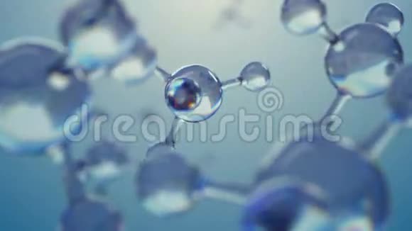 3D用模型分子从玻璃中旋转的动画渲染画面视频的预览图