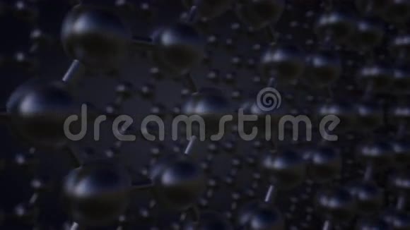 两层原子结构在黑暗背景下浅焦点8K无缝可循环小车夹视频的预览图