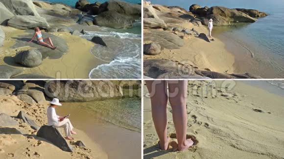海滩上的女人视频的预览图