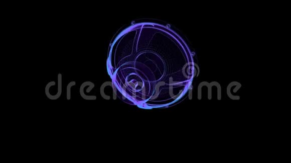无缝vj音乐运动循环旋转霓虹灯扬声器3D译文视频的预览图