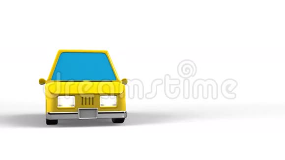 白色文本空间上的黄色汽车视频的预览图