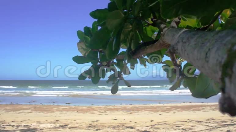热带海滩和蓝色海洋白沙海景巴拉望岛视频的预览图