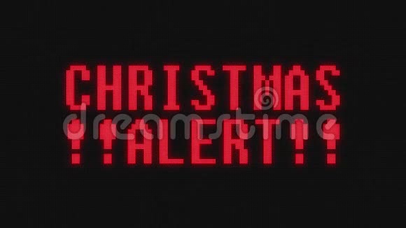 数字黑色电脑液晶显示屏无缝循环动画上的红色圣诞警示文字视频的预览图