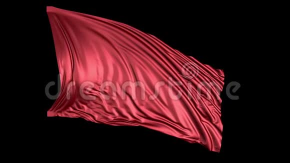 红色丝绸在缓慢的运动织物在风中发展得很顺利视频的预览图