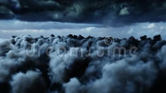空中客车a321在云层中飞行坏天气逼真的4K动画视频的预览图