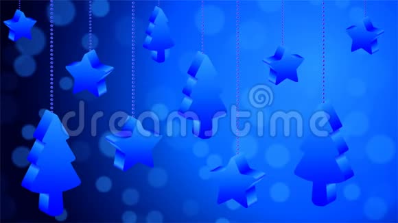 抽象的圣诞树和带有波克背景的星星视频的预览图