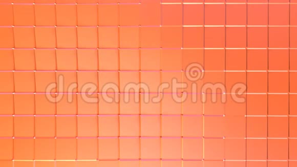 抽象简单的粉红色橙色低聚三维表面作为幻想环境软几何低聚运动背景视频的预览图