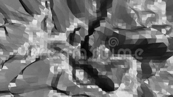 抽象简单的黑白低聚挥三维表面作为凉爽的背景灰色几何振动环境或视频的预览图