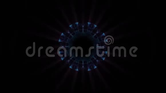 通过对称的霓虹灯超空间灯光数字隧道运动图形覆盖动画背景视频的预览图
