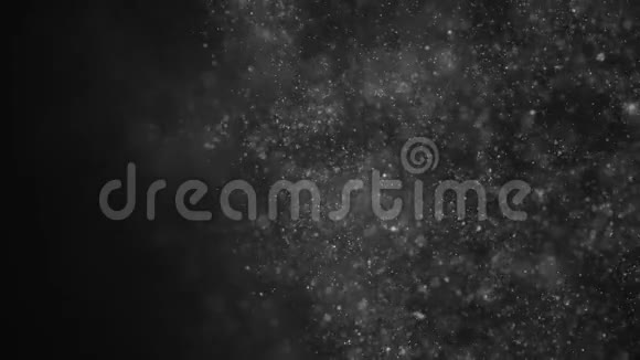 尘埃粒子黑色背景上抽象的漂浮粒子视频的预览图