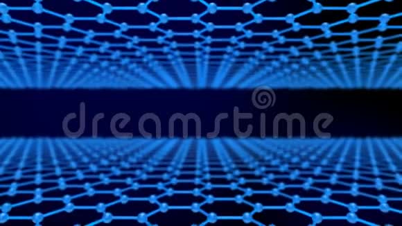 蓝色背景上的分子结构3D图案视频的预览图