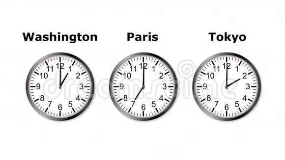 东京华盛顿和巴黎超高清循环动画时间的推移视频的预览图
