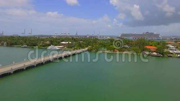 空中棕榈岛迈阿密海滩视频的预览图