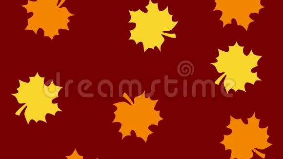 秋天无缝的图案与秋叶高清视频背景视频的预览图