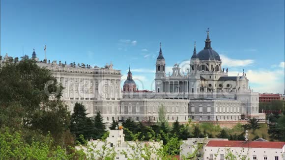 马德里阿尔穆迪纳大教堂和皇家宫殿西班牙视频的预览图