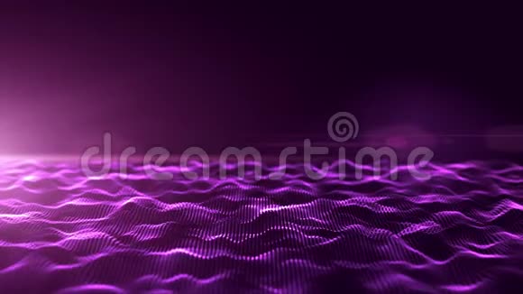 抽象的紫色数字波光耀斑视频的预览图