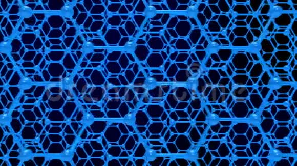 蓝色背景上的分子结构3D译文视频的预览图