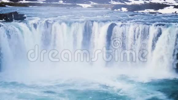 冰岛的瀑布自然景观视频的预览图