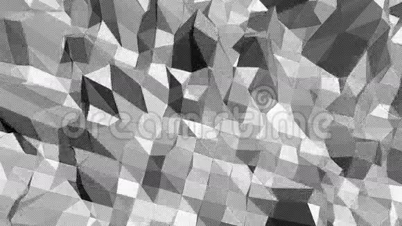 抽象干净的黑白低聚挥三维表面作为网络背景灰色几何振动环境或视频的预览图