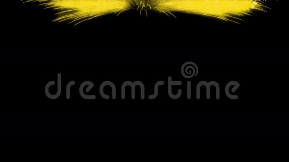 壮观的烟花表演黄色的线性烟花多条线全高清电视3视频的预览图