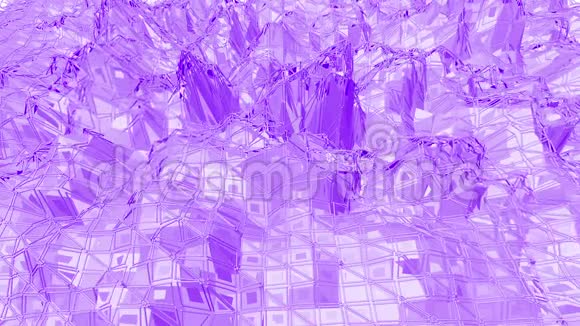 紫罗兰抽象低聚挥动表面作为勇敢的背景紫罗兰抽象几何振动环境视频的预览图