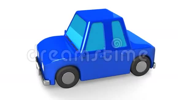 白色背景的蓝车视频的预览图