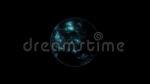 3D蓝地球全息动画背景回放阿尔法频道视频的预览图