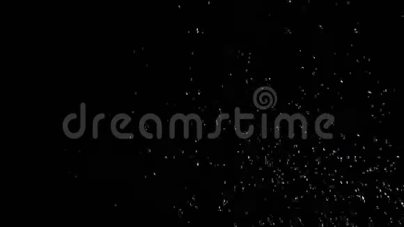 白色的雪在黑色的背景下坠落和旋转视频的预览图