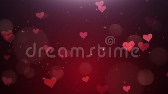 红色hearts的浪漫背景视频的预览图